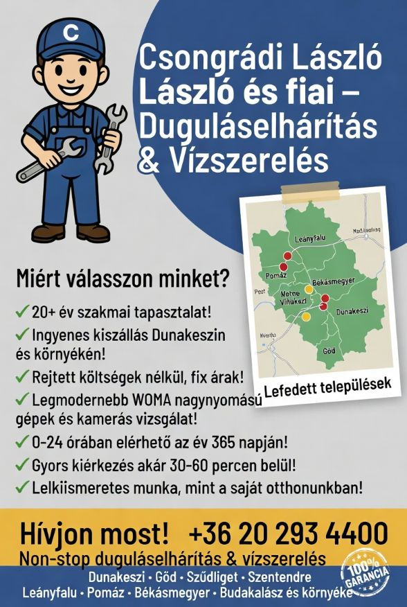 Csongr&aacute;di &eacute;s fiai dugul&aacute;selh&aacute;r&iacute;t&aacute;s Dunakeszi